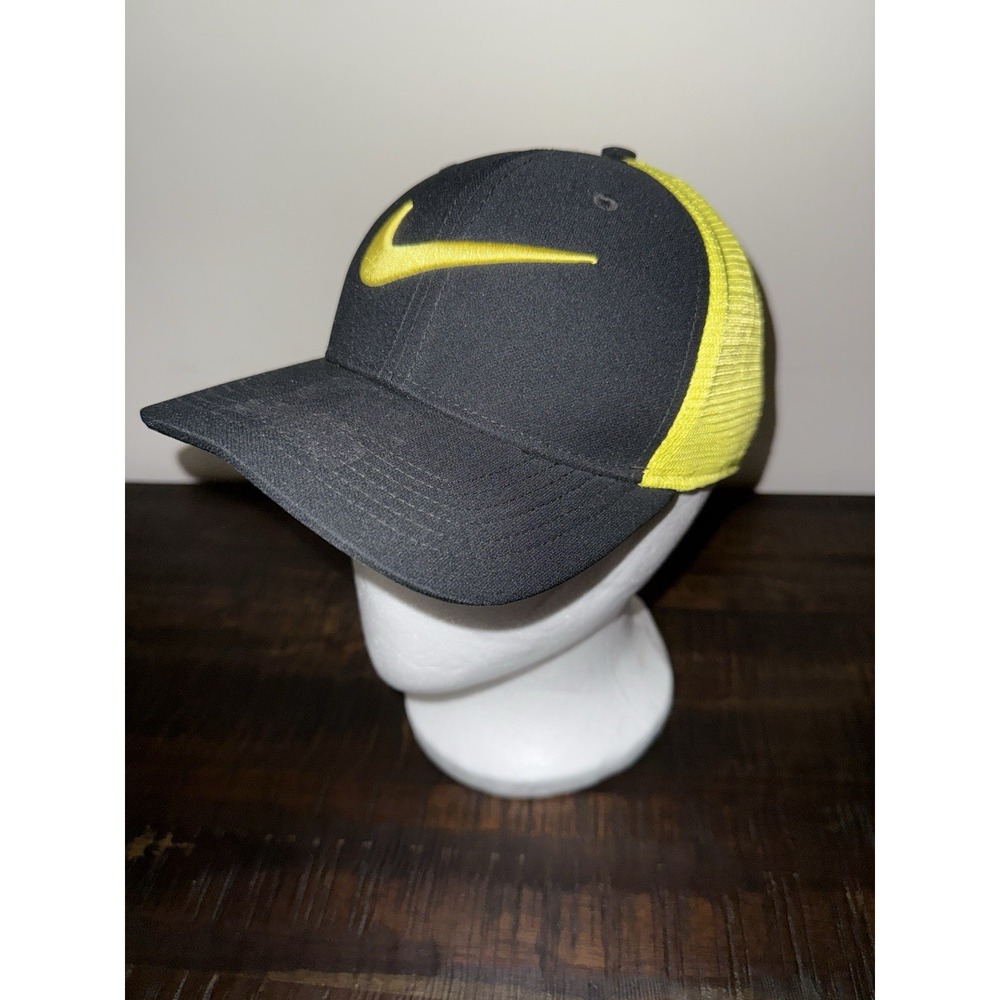 Nike Y2K‎ NEW Black Neon Green Youth One Size Fitted Hat Mesh